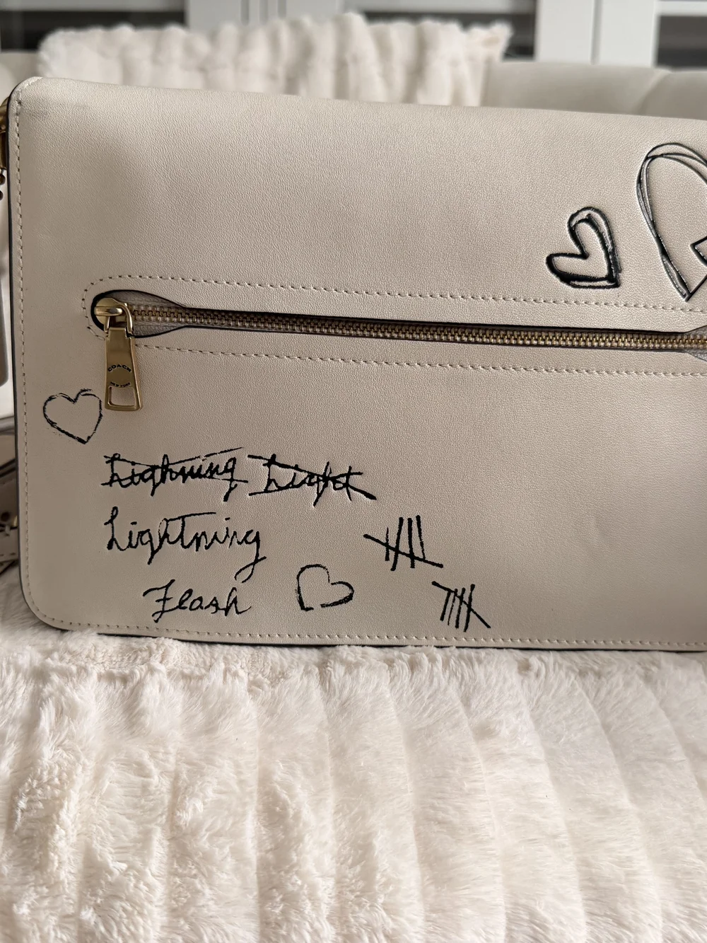 Coach white leather